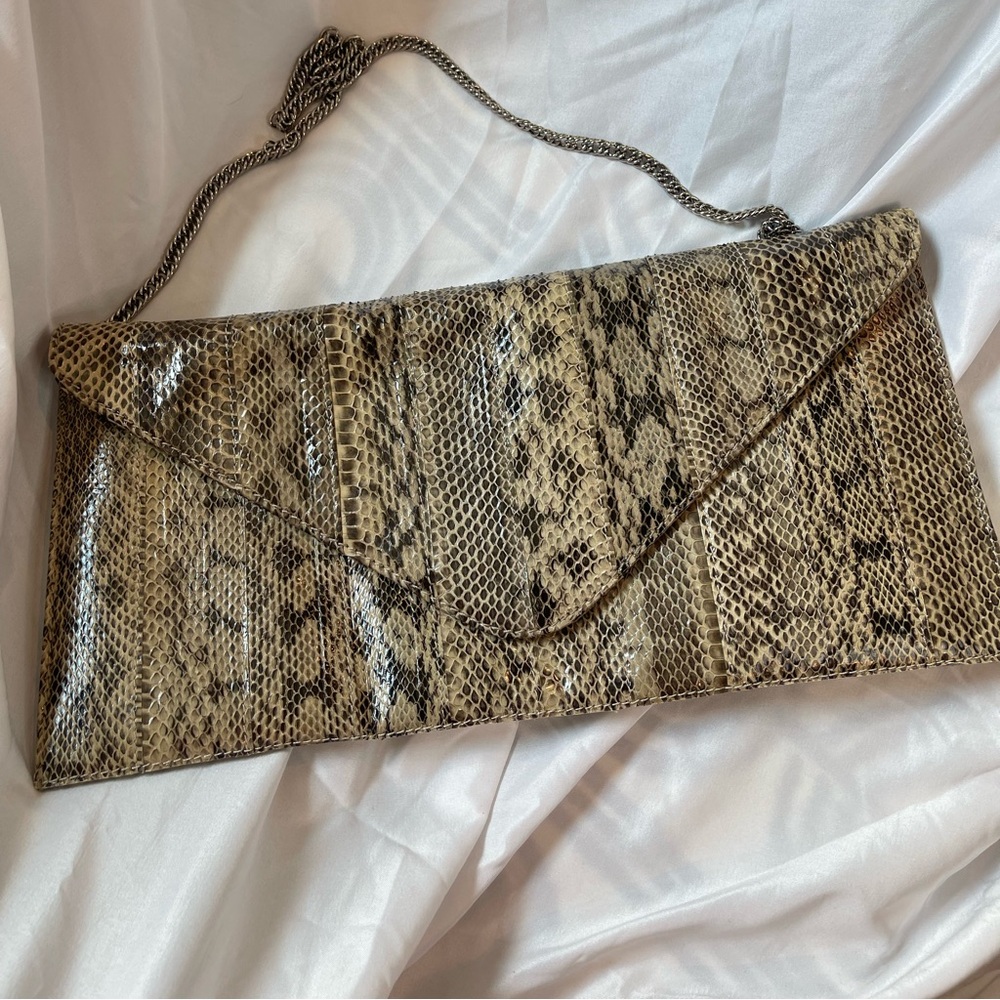 MARMI Animal Print Shoulder Bag Silver  Chain